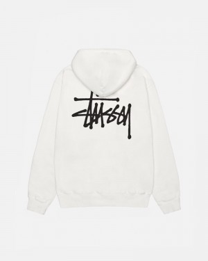 Beige Stüssy Basic Pigment Dyed Hoodie | USA LJRMXF150