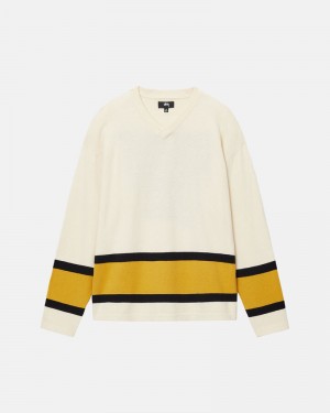 Beige Stüssy Hockey Sweater | USA PDRKJO138