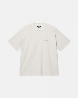 Beige Stüssy Lazy T-Shirts | USA CSJPAE461