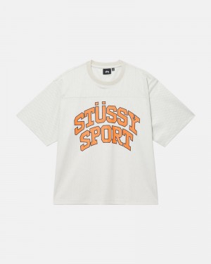 Beige Stüssy Sport Mesh Football Jersey T-Shirts | USA HJRKOV503