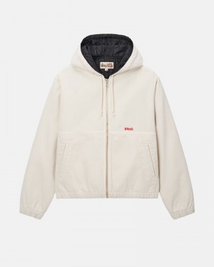 Beige Stüssy Work Insulated Canvas Jacket | USA JYDZUT574