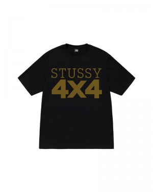 Black Stüssy 4x4 T-Shirts | USA UMDVIY769