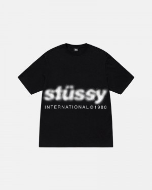 Black Stüssy Blur T-Shirts | USA OBTHYK561