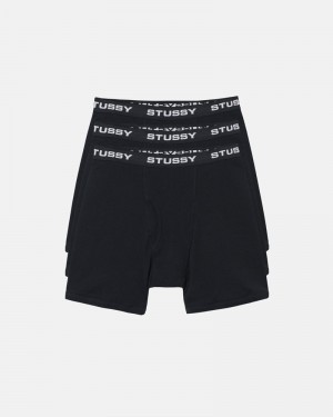 Black Stüssy Boxer Briefs Shorts | USA DPHORX569