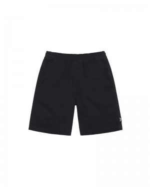 Black Stüssy Brushed Beach Shorts | USA YUBQOL416