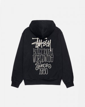 Black Stüssy Built Tough Pigment Dyed Hoodie | USA OTJQSB475