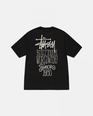 Black Stüssy Built Tough Pigment Dyed T-Shirts | USA IJVGTF097