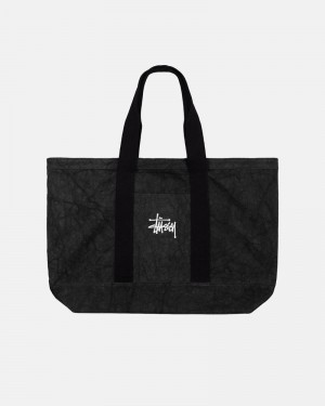 Black Stüssy Canvas Extra Large Tote Bags | USA ZYBVOP985