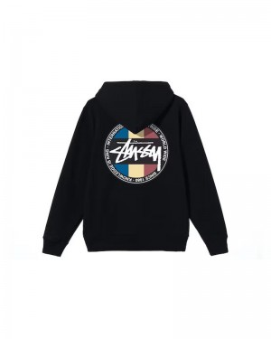 Black Stüssy Classic Dot Hoodie | USA HGXOCJ085