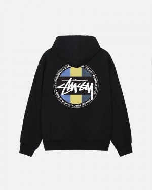 Black Stüssy Classic Dot Hoodie | USA TQMBVF634