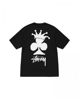 Black Stüssy Club Crown Pigment Dyed T-Shirts | USA ZSGIOR479