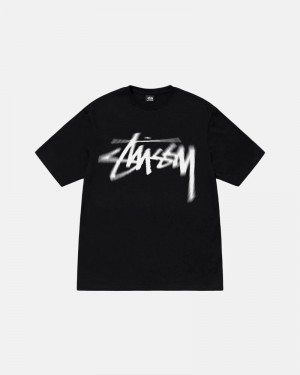 Black Stüssy Dizzy Stock T-Shirts | USA GESHJC275