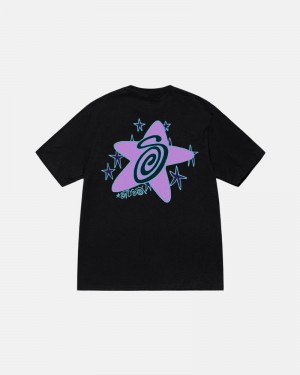 Black Stüssy Galaxy T-Shirts | USA NPDVOK470