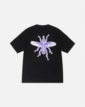 Black Stüssy Housefly T-Shirts | USA VCAZWP657