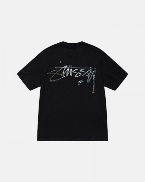 Black Stüssy Mercury T-Shirts | USA UWXTLZ728