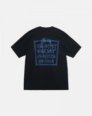 Black Stüssy Our Legacy Frame Pigment Dyed T-Shirts | USA KPLIAD974