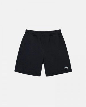 Black Stüssy Overdyed Stock Logo Sweat Shorts | USA HEQBJG467