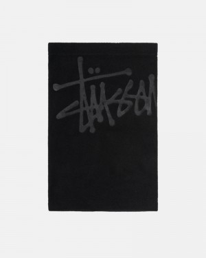 Black Stüssy Polar Fleece Neck Warmer Scarf | USA EGBQVZ246