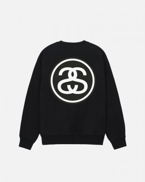 Black Stüssy SS-Link Crew Sweatshirt | USA HWPIUL461