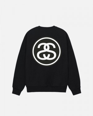 Black Stüssy SS-Link Crew Sweatshirt | USA XNEFYL871