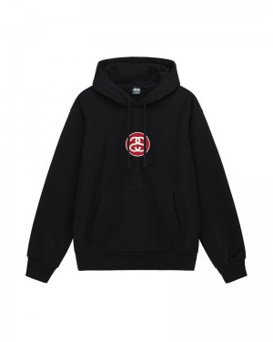 Black Stüssy SS-Link Hoodie | USA XNJPYG673