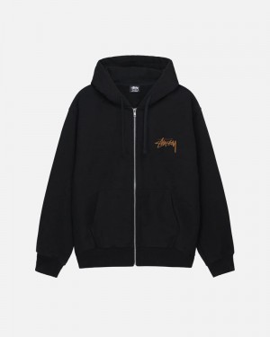 Black Stüssy Skate Tough Zip Hoodie | USA LBJWHE014