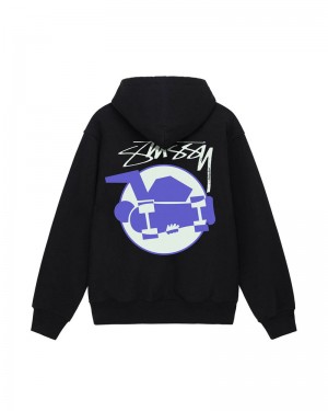 Black Stüssy Skateman Hoodie | USA WNAUFT962