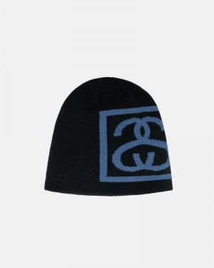 Black Stüssy Skullcap SS Link Beanie | USA ZNCFDY624