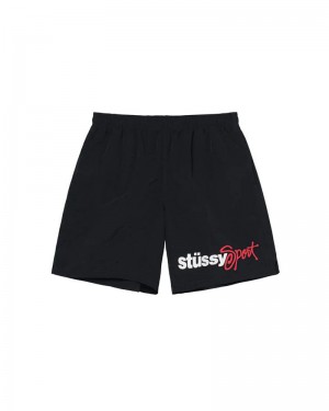 Black Stüssy Sport Water Shorts | USA QKSCDY386