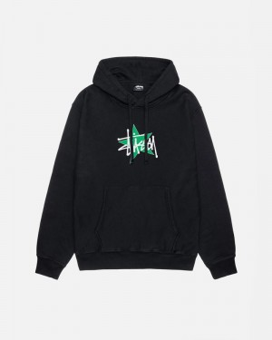 Black Stüssy Star Pigment Dyed Hoodie | USA PJDKAX371