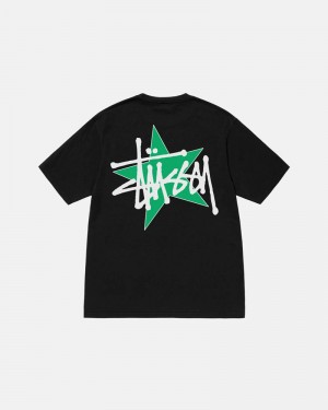 Black Stüssy Star Pigment Dyed T-Shirts | USA VRPTMU986