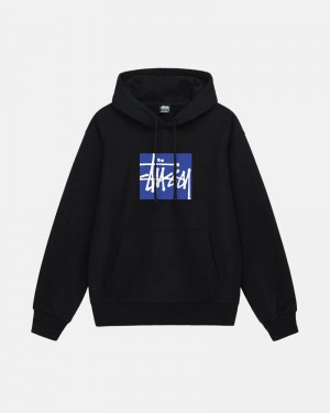 Black Stüssy Stock Box Hoodie | USA KVAMXZ524