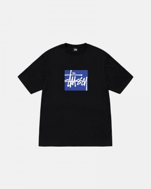 Black Stüssy Stock Box T-Shirts | USA POIMGW924