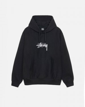 Black Stüssy Stock Logo Applique Hoodie | USA REPNXC387