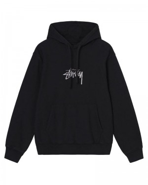 Black Stüssy Stock Logo Hoodie | USA JDHWYB925