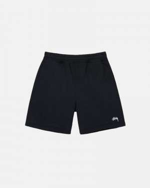 Black Stüssy Stock Logo Sweat Shorts | USA XZBLCM193