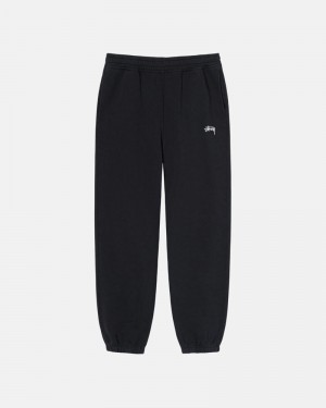 Black Stüssy Stock Logo Sweatpants | USA HJZABP297