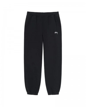 Black Stüssy Stock Logo Sweatpants | USA KAJVEM917