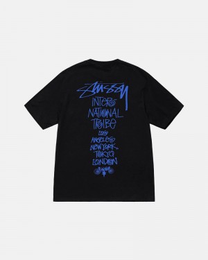 Black Stüssy Tribe Stack T-Shirts | USA ZKBFRA749