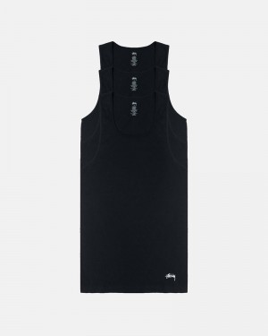 Black Stüssy Undershirts Tank Top | USA OZPLQD425