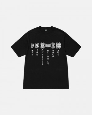 Black Stüssy Universe Pigment Dyed T-Shirts | USA GANPYO419