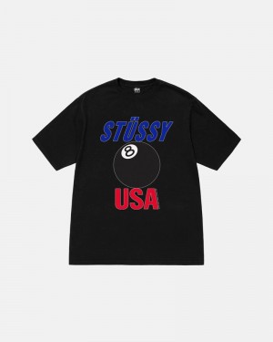 Black Stüssy Usa Pigment Dyed T-Shirts | USA OFRYIX796