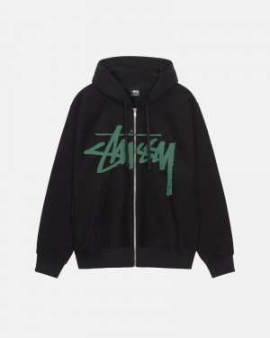 Black Stüssy Venus Zip Hoodie | USA JRFGIH872