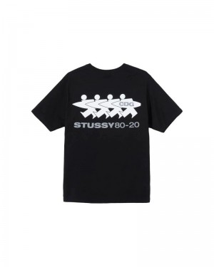 Black Stüssy X CDG T-Shirts | USA FOBSUY692