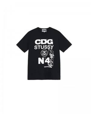 Black Stüssy X CDG T-Shirts | USA RTXZVE967