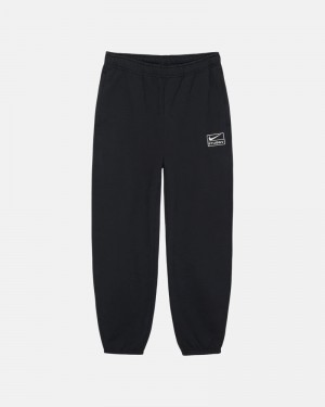 Black Stüssy & NK Stone Wash Fleece Sweatpants | USA QROYTP093