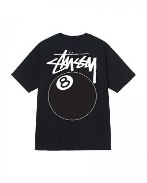 Black White Stüssy 8 Ball T-Shirts | USA NOVEHD867