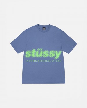 Blue Stüssy Blur T-Shirts | USA FVPSRG160