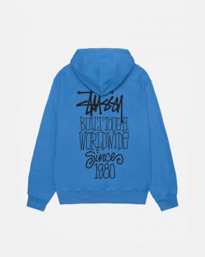 Blue Stüssy Built Tough Pigment Dyed Hoodie | USA WNTVAM270