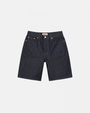 Blue Stüssy Raw Denim Big OL Shorts | USA ZPLFAD015